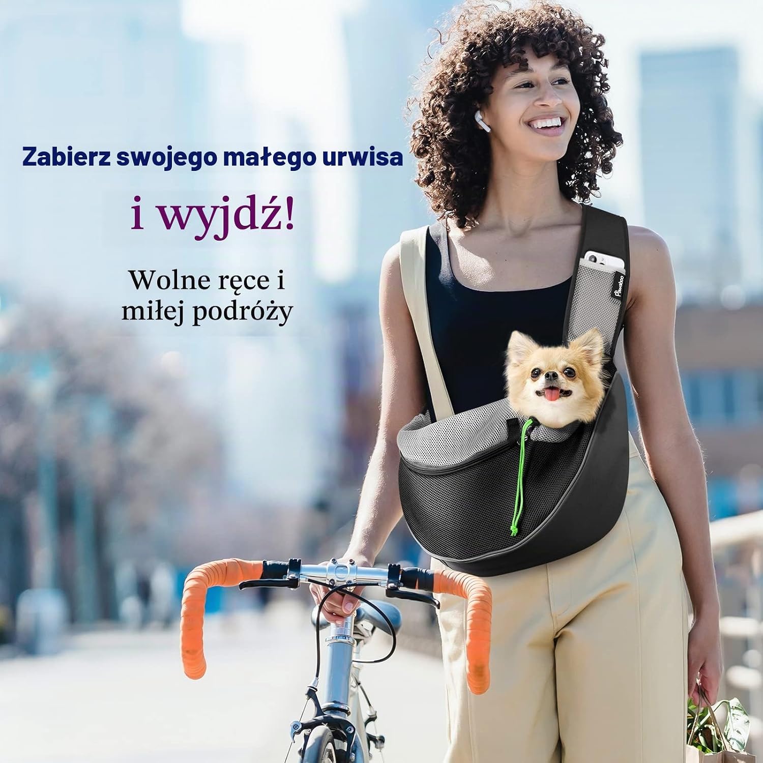 Detalle 2 de Pawaboo XL – regulowana torba dla psa z siatki i tkaniny Oxford