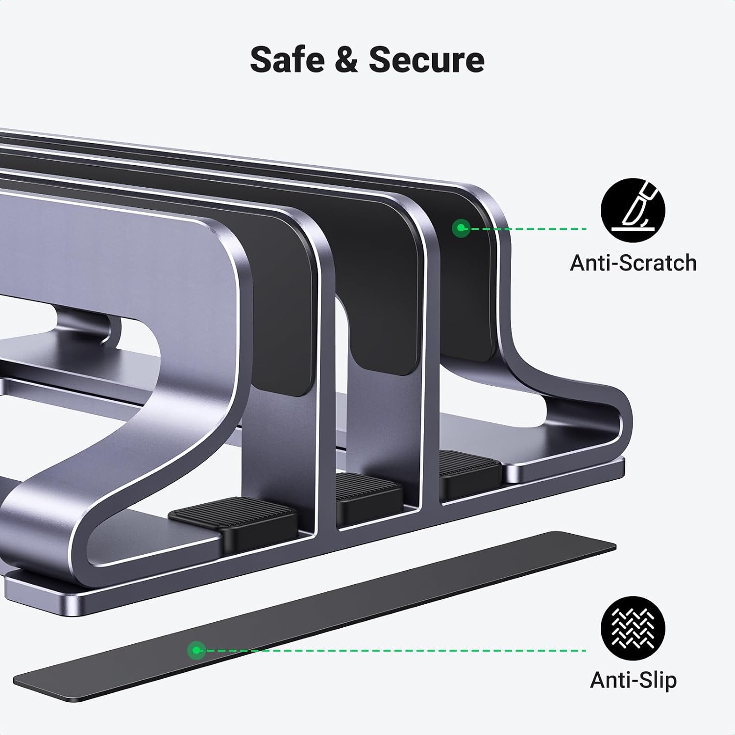 Detalle 2 de UGREEN Vertical Laptop Stand 3-slot
