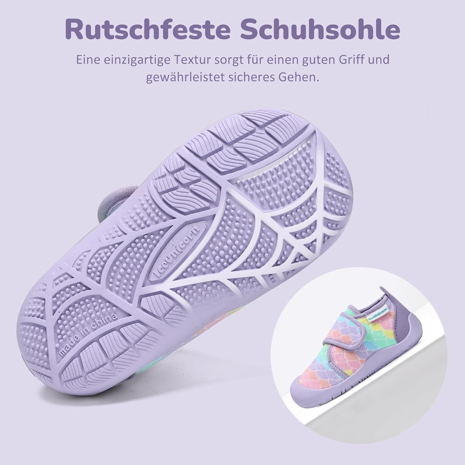 Detalle de IceUnicorn Hausschuhe Kinder Barfußschuhe – atmungsaktiv, rutschfest und bequem