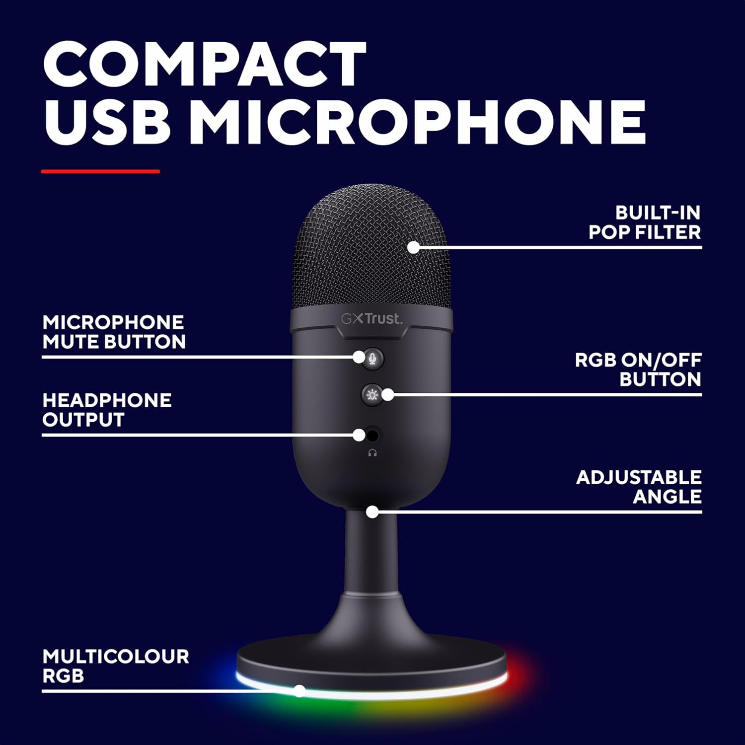 Thumbnail 1 de Trust Gaming GXT 236 Yami USB Condenser Microphone