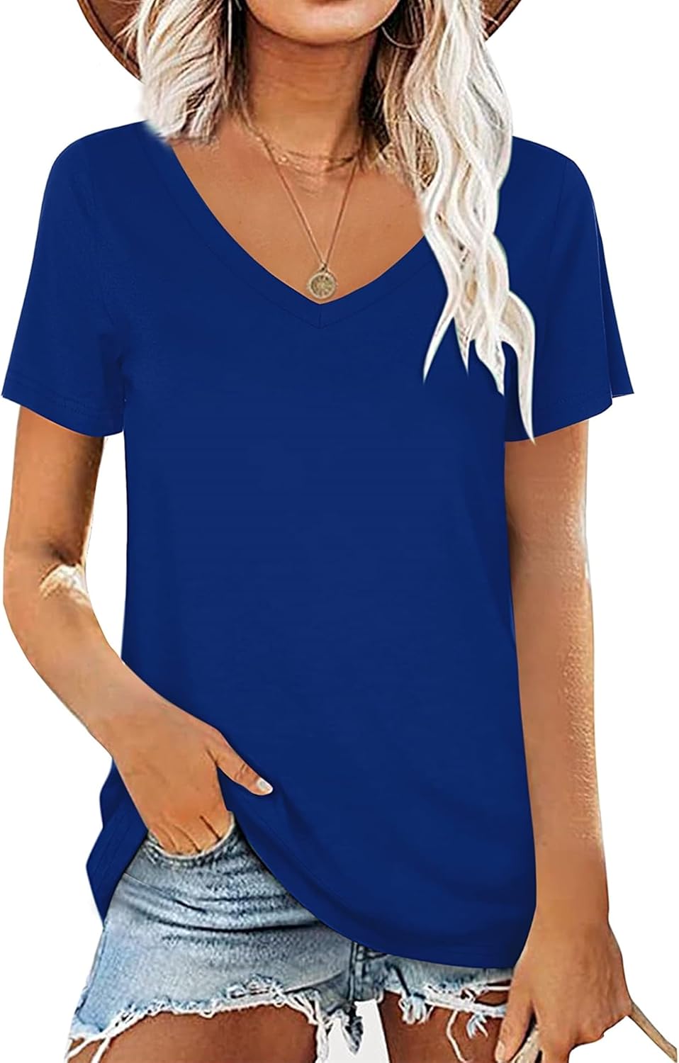 Thumbnail 5 de AirMood T-shirt d'été décontracté à manches courtes et col en V pour femme