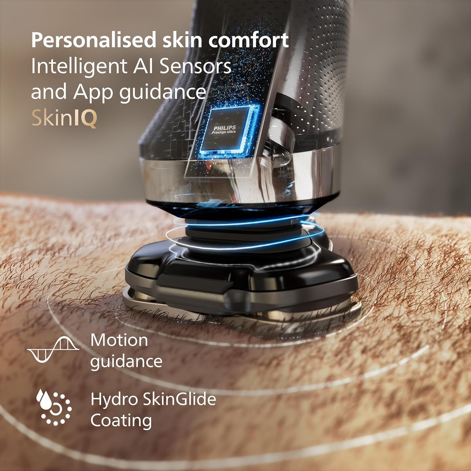 Thumbnail 4 de Philips Shaver i9000 (X9002/30) Wet & Dry Electric Shaver in Dark Slate with SkinIQ