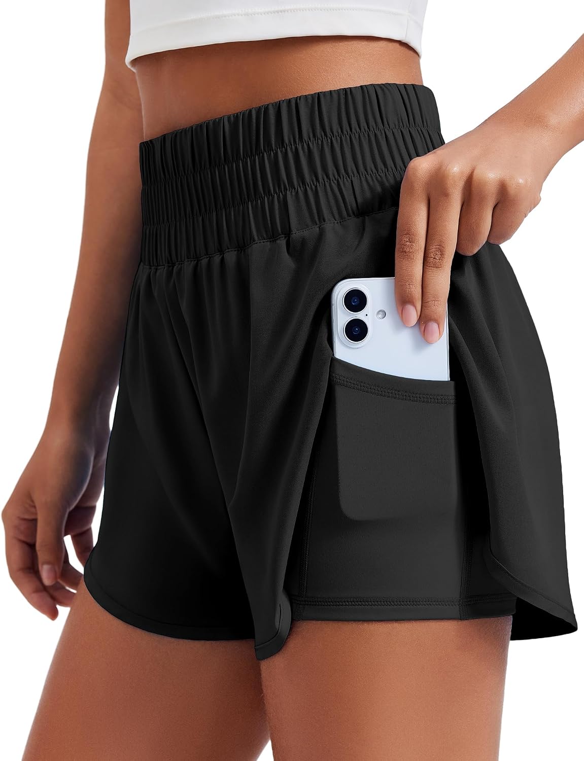 Detalle de PINSPARK Women's Running Shorts 3-inch inseam