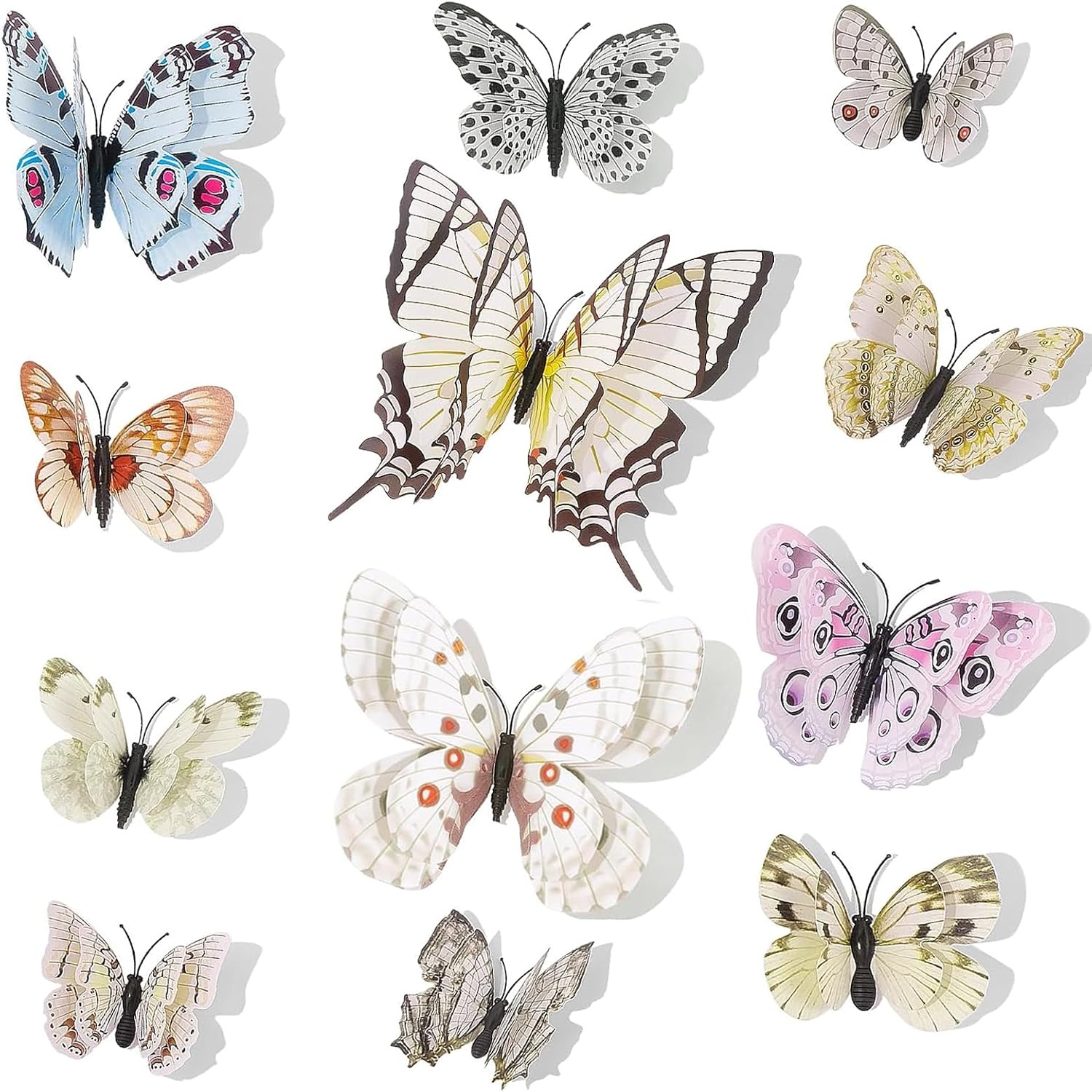 Detalle de OPSEAM DECO-2202 3D Butterfly Wall Decor, 72 White PVC Stickers