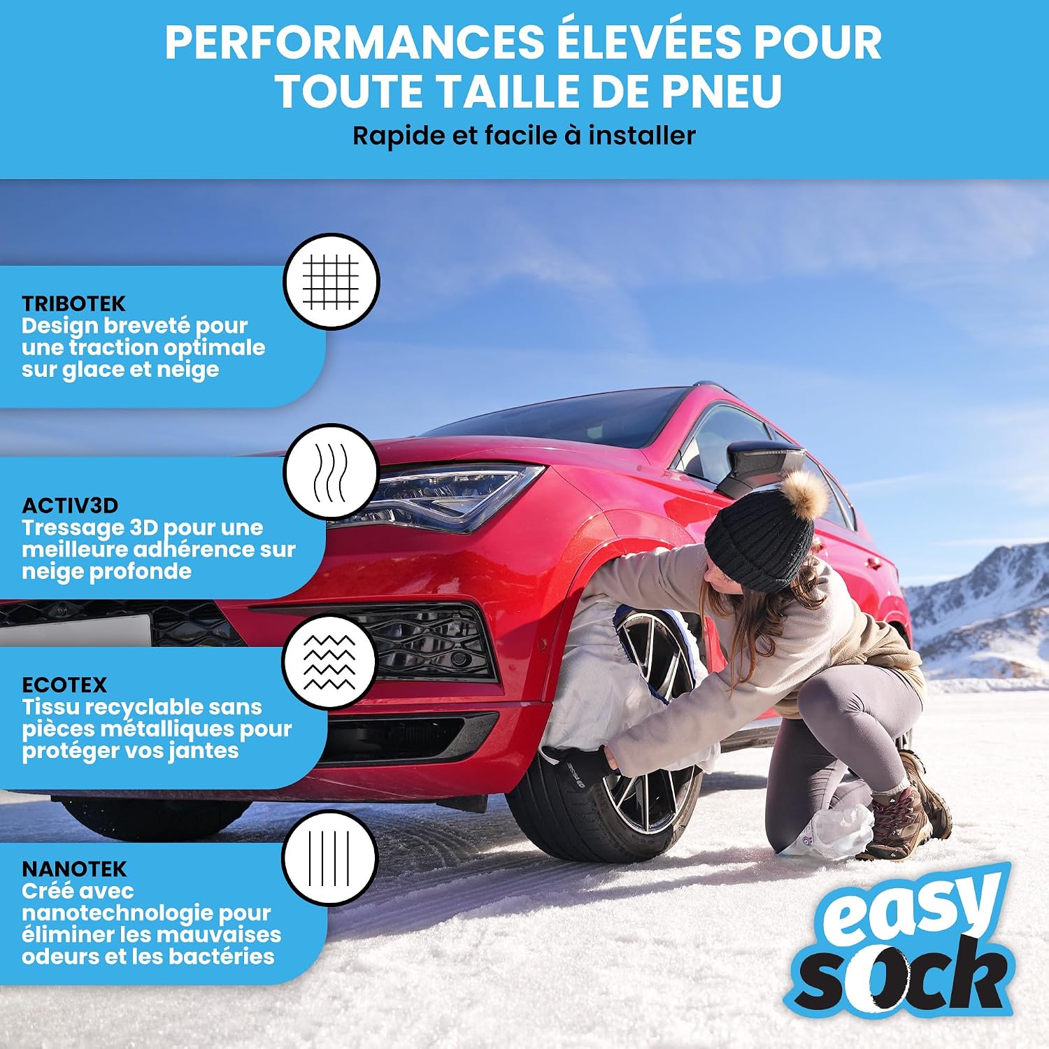 Thumbnail 5 de Easysock EASYSOCKS.L Chaîne Neige Textile, Taille L