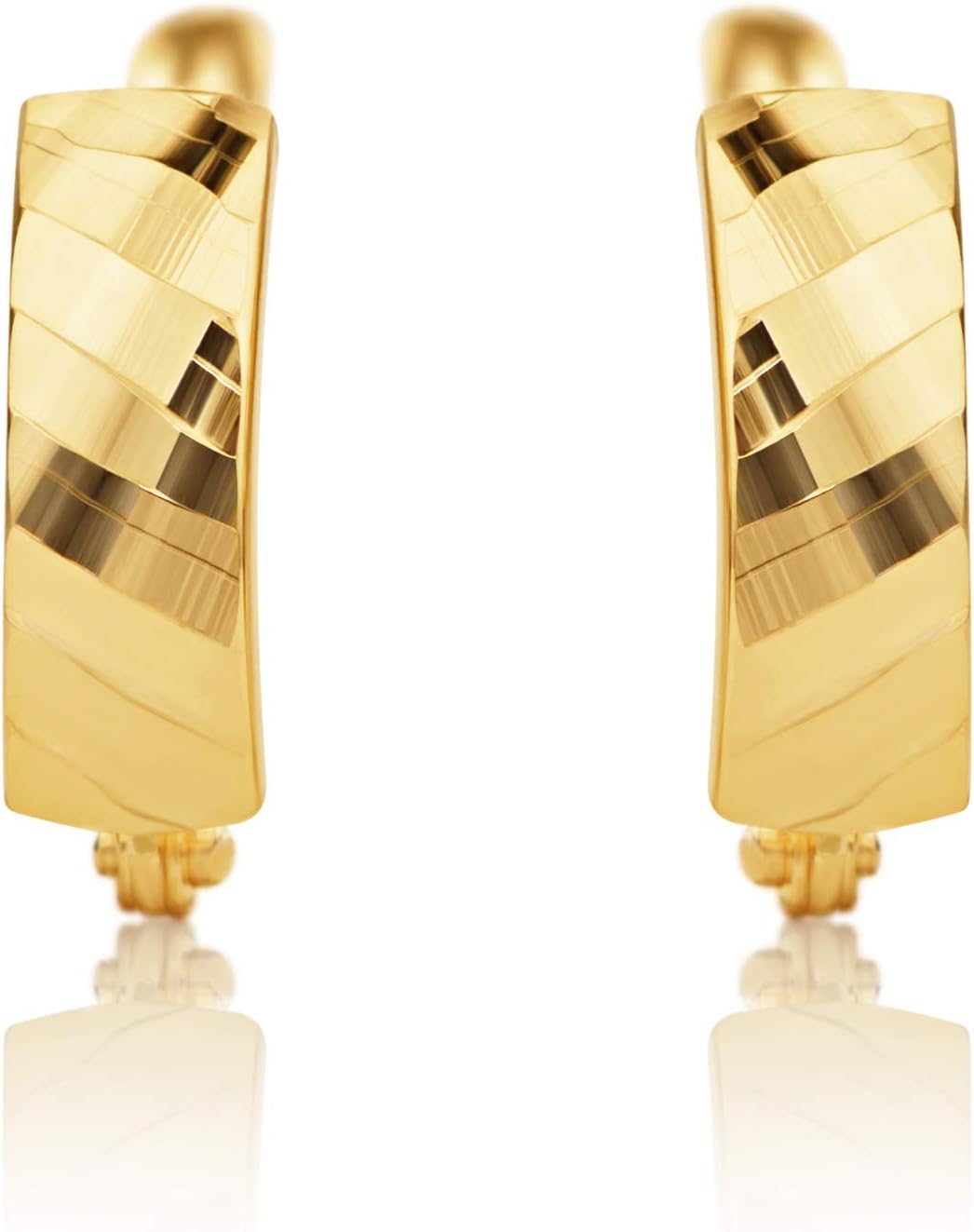 Thumbnail 1 de Boucles d'oreilles créoles brillantes en or jaune 585 EP02