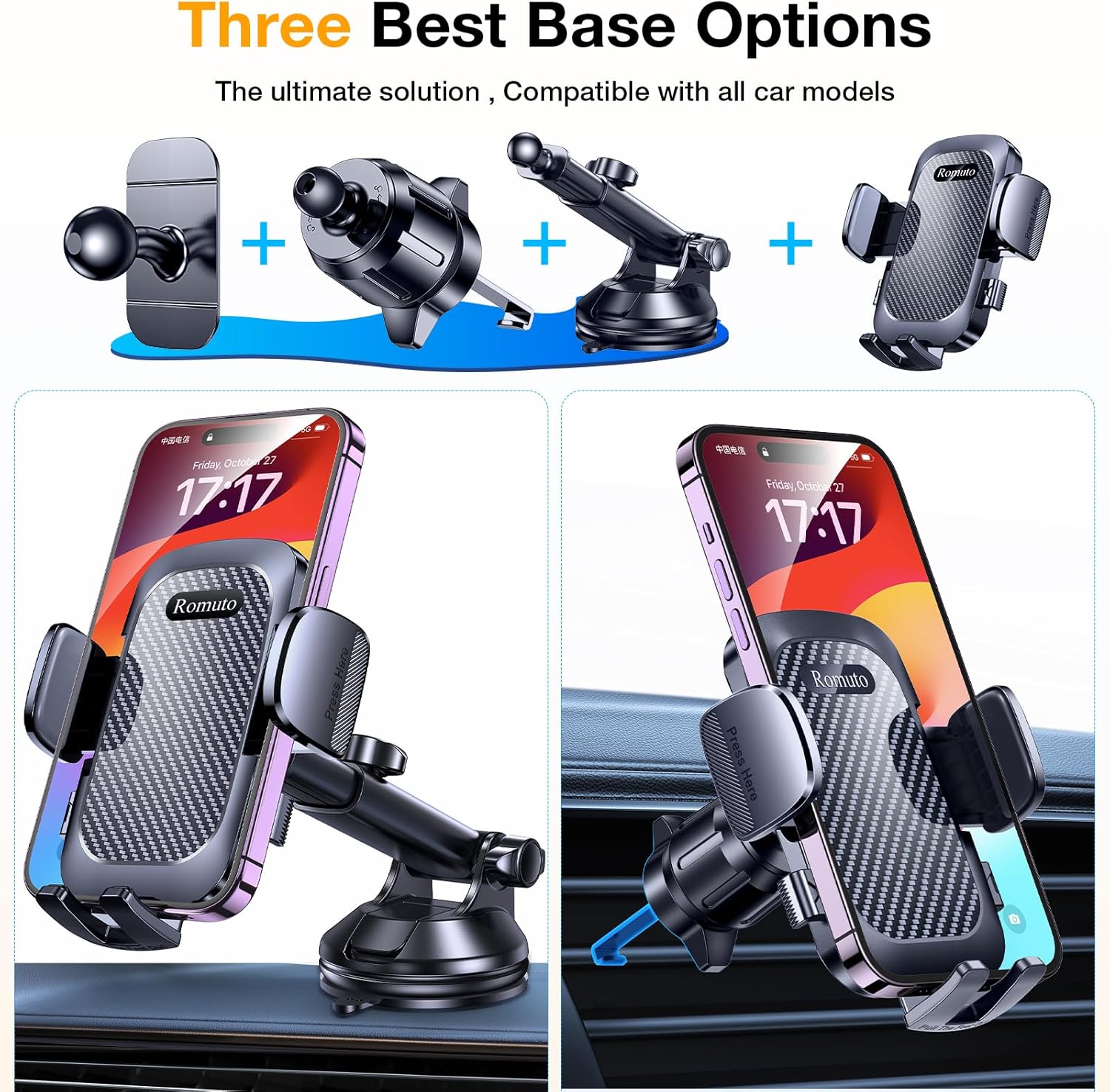 Thumbnail 1 de Romuto Car Phone Holder Mount 360° rotation