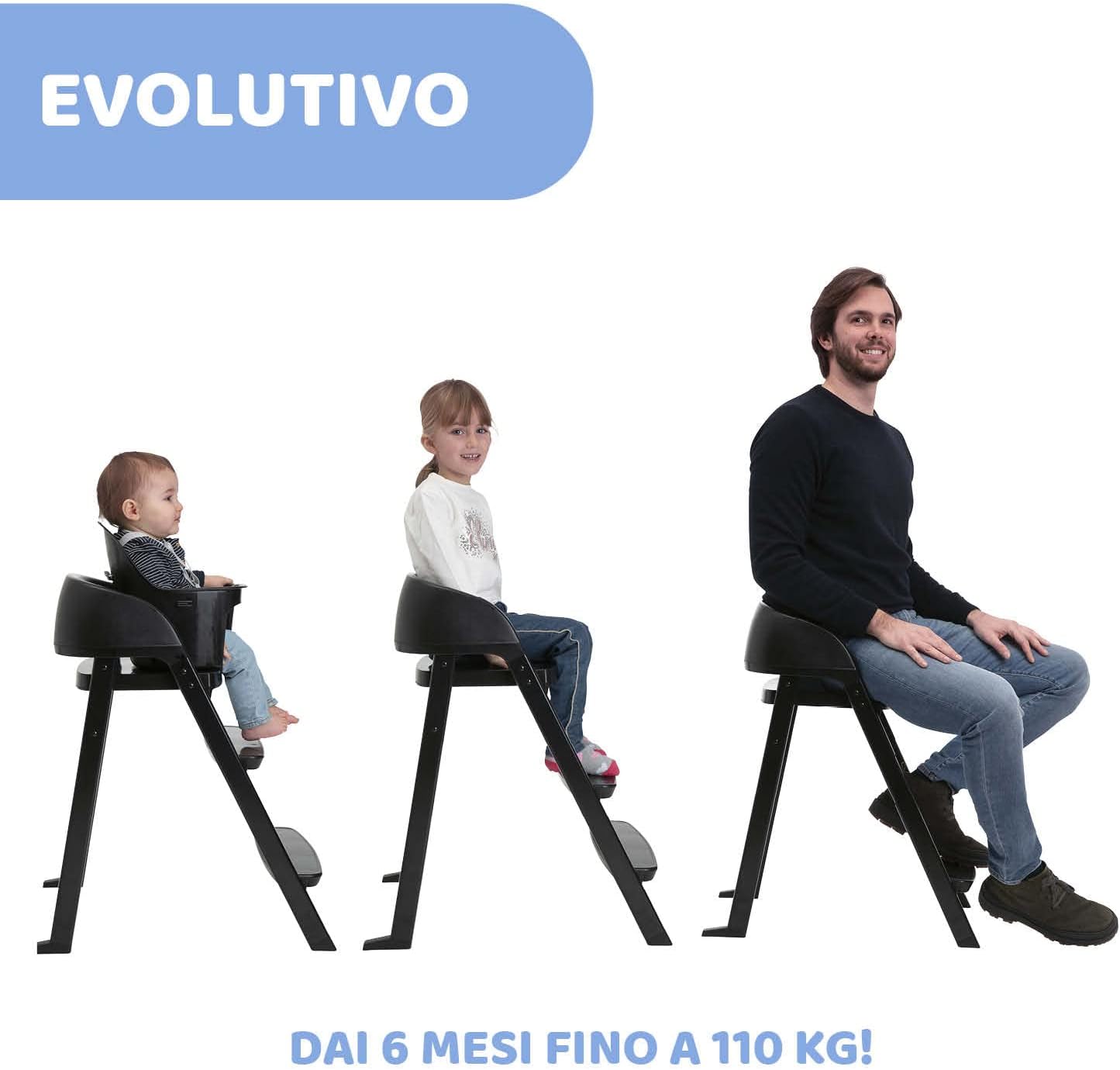 Detalle de Chicco Crescendo Lite: sedia evolutiva 6–36 mesi, 36 mesi–40 kg e fino a 99 anni, alta versatilità e chiusura compatta
