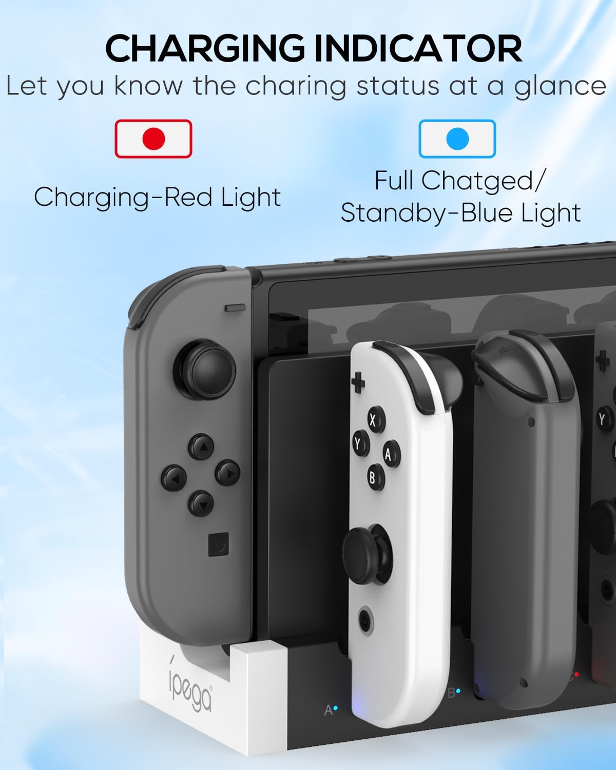 Detalle de FYOUNG Switch 1 & OLED Controller Charger Dock (4-in-1) for Joy-Con Accessories
