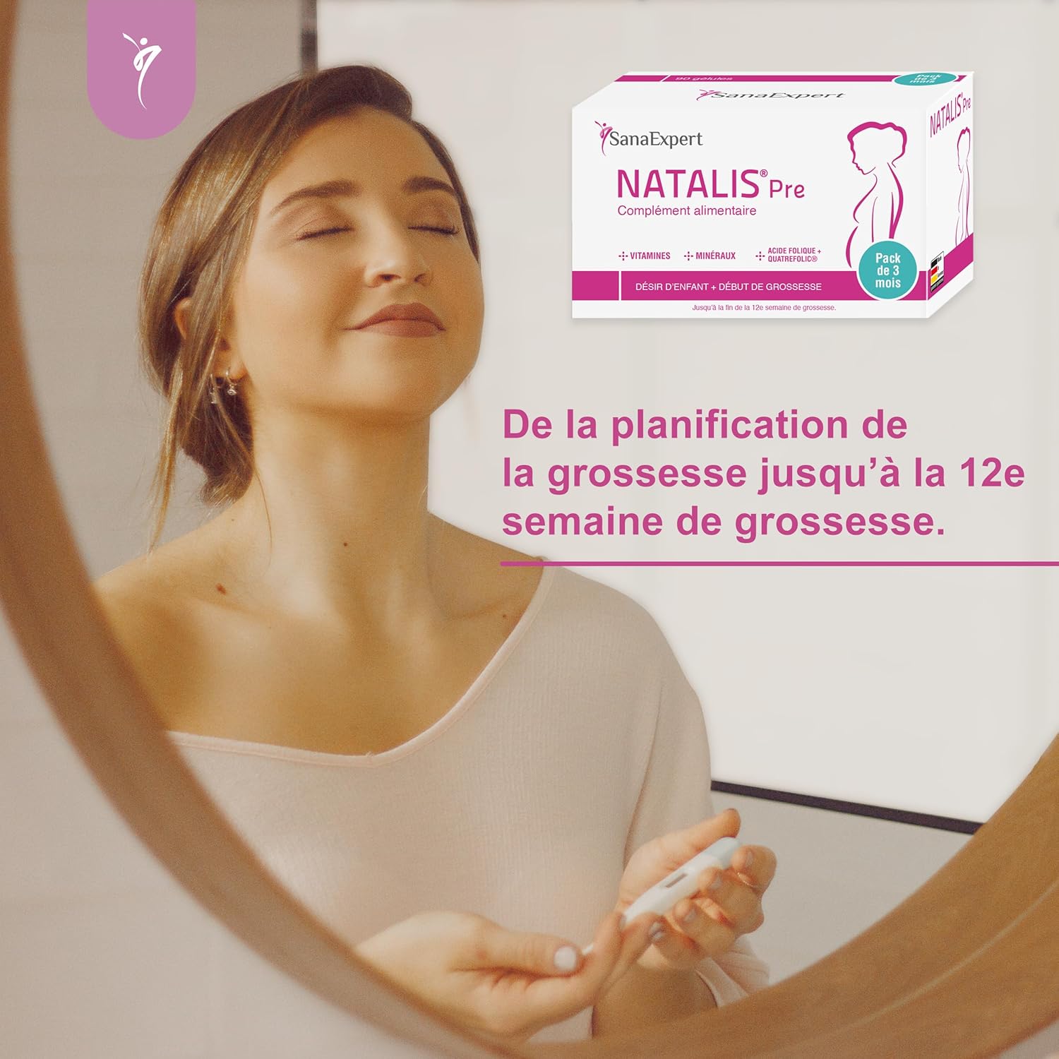 Thumbnail 3 de SanaExpert Natalis Pre – Pack de 3, multivitamines prénatales vegan avec Quatrefolic et minéraux essentiels