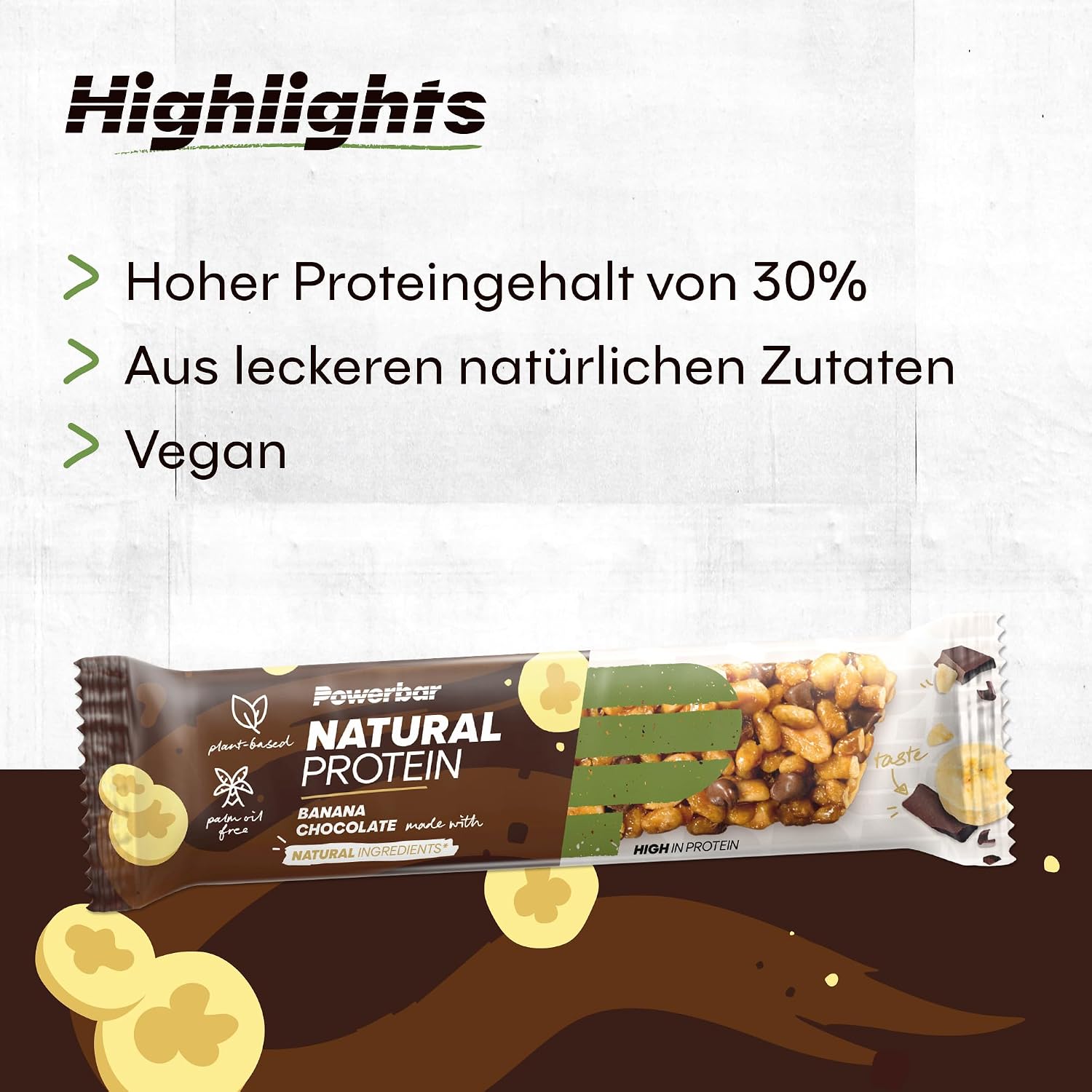 Thumbnail 1 de Powerbar Proteína Natural Banana & Chocolate 18x40g 🍌🍫
