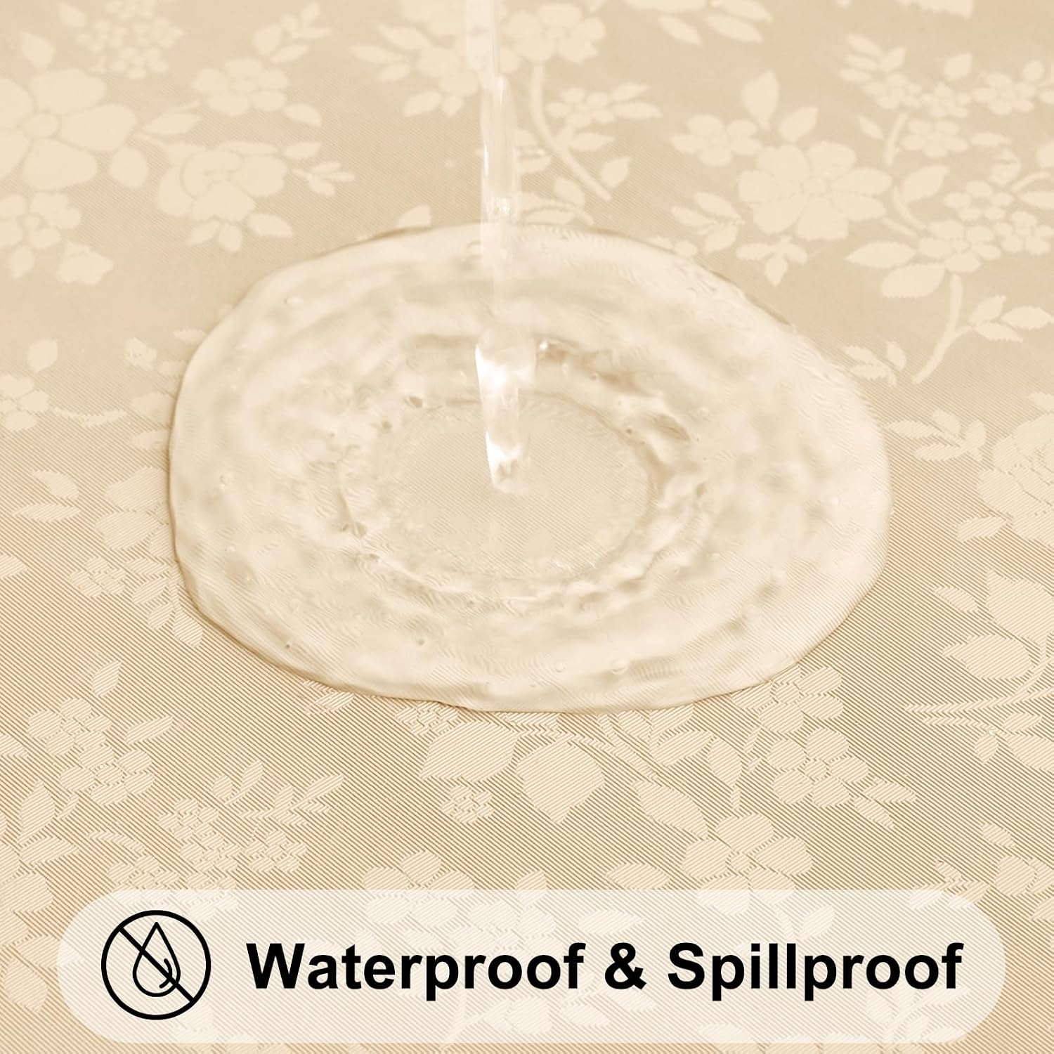 Thumbnail 1 de Smiry Square Table Cloth, Waterproof Heavy Duty Vinyl Tablecloths (54" x 54", Champagne)