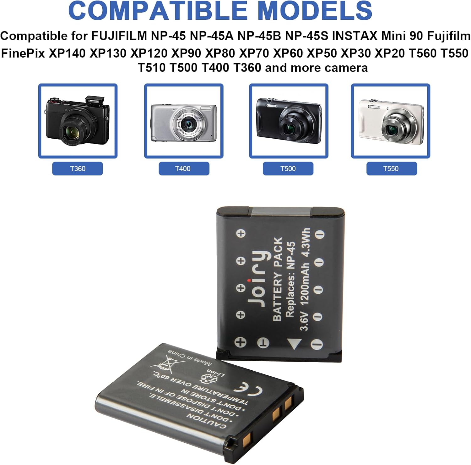 Thumbnail 1 de 2X NP-45 Replacement Battery (NP-45 / NP-45A / NP-45B / NP-45S) for Fujifilm cameras and Instax Mini 90