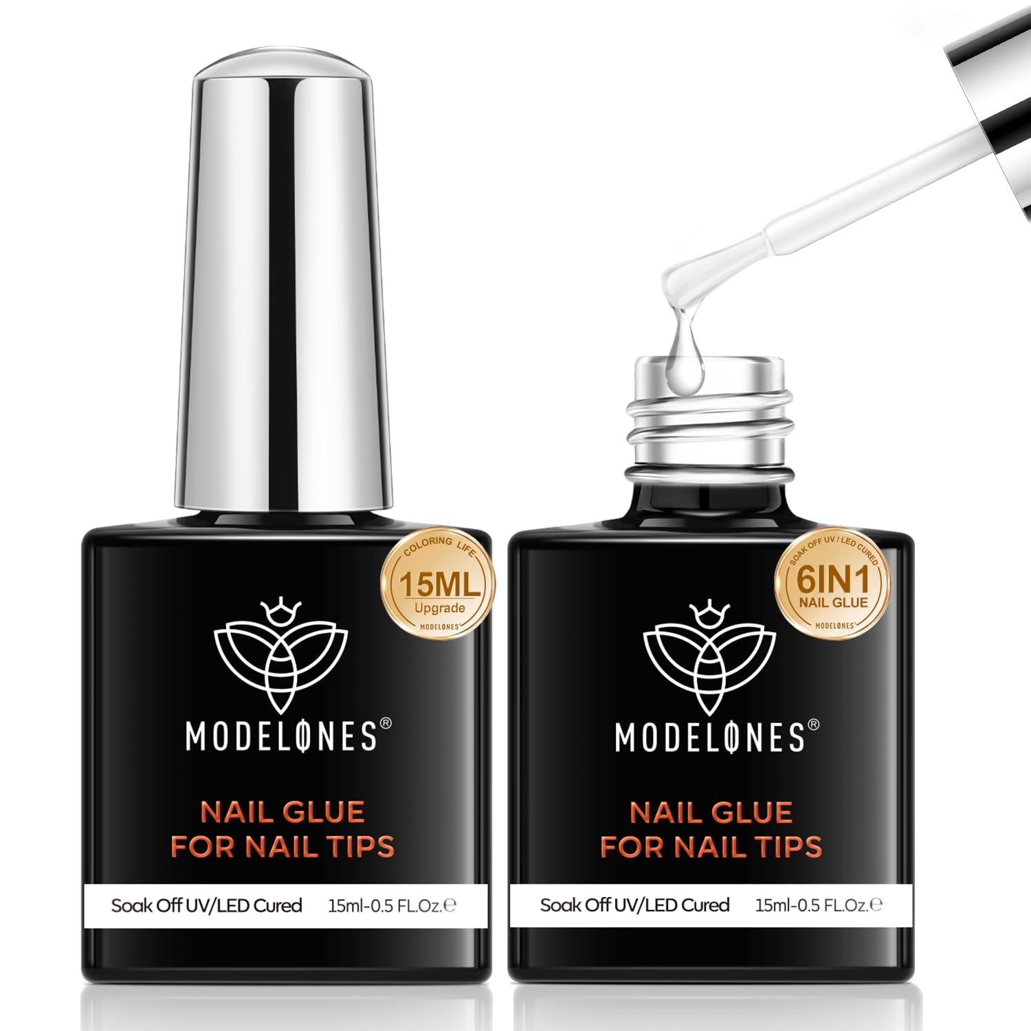 Detalle de modelones Nagelkleber für Kunstnägel 2x15 ml 9 in 1