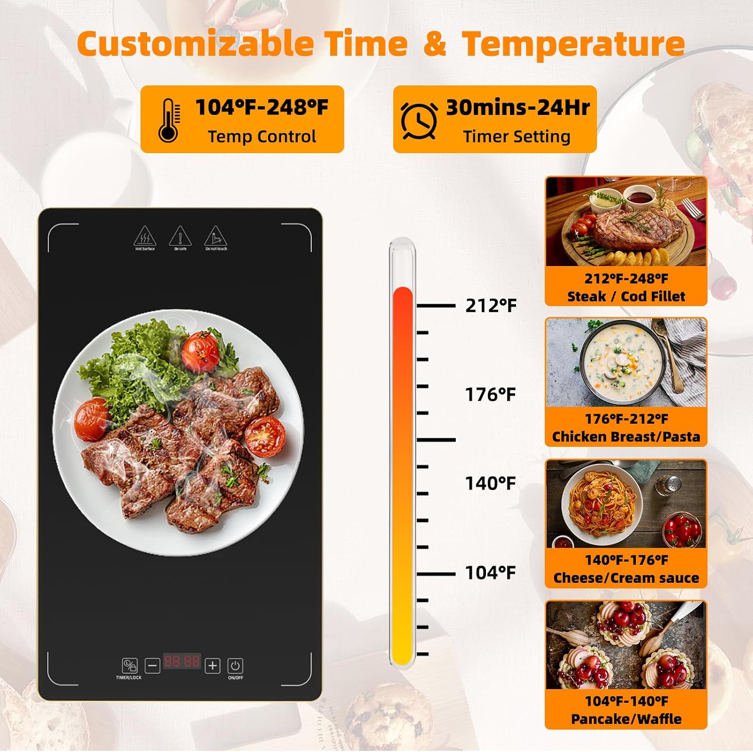 Detalle de Electric Warming Tray, 33 x 15 Inch