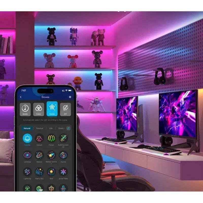 Detalle de Govee H612A RGBIC 5m: tira LED inteligente multicolor con Wi‑Fi y Bluetooth