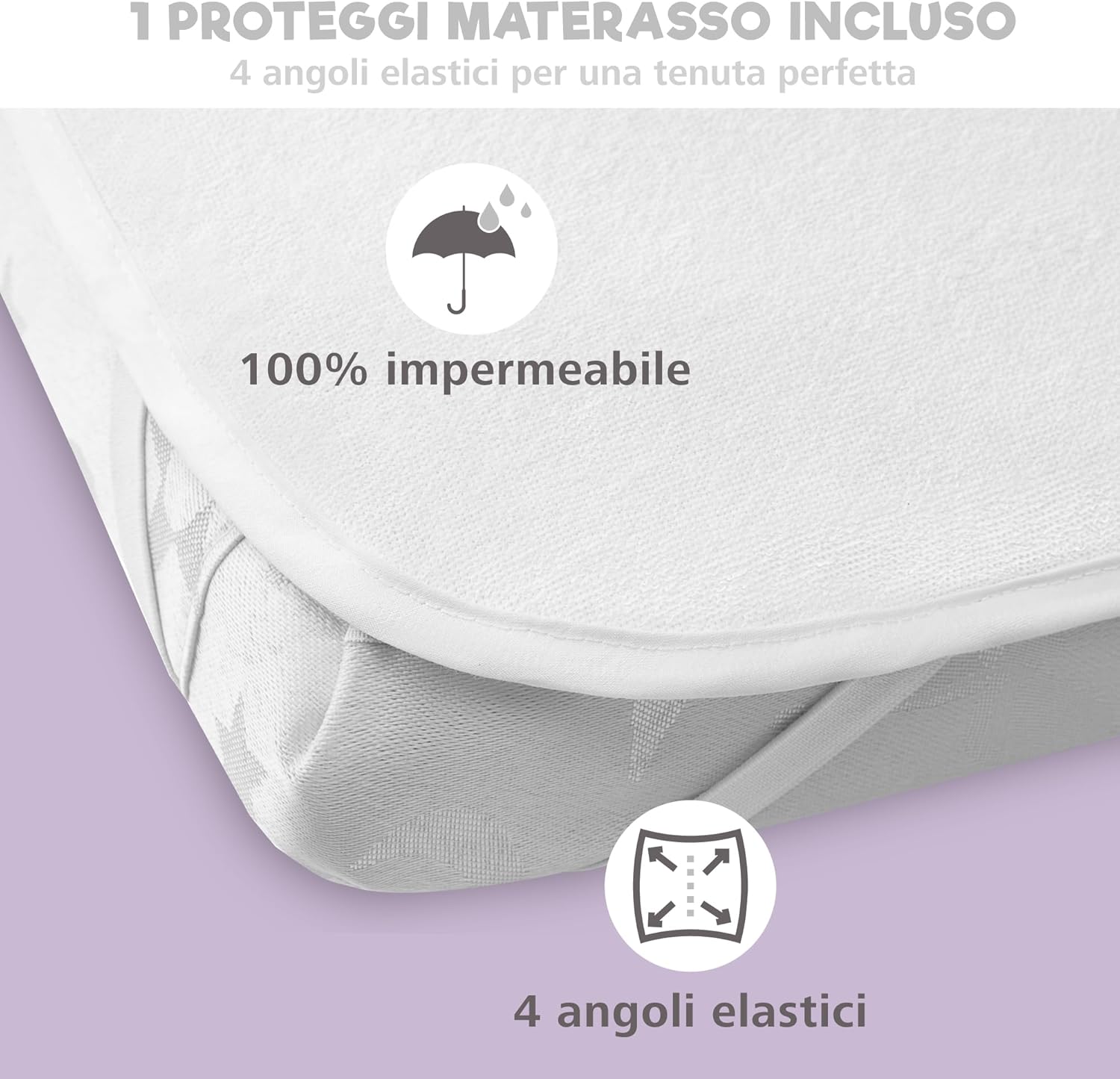 Thumbnail 3 de Set lenzuola Next To Me 3-in-1 per culla cododo 55x90 (2 lenzuola + 1 coprimaterasso impermeabile) Spazio