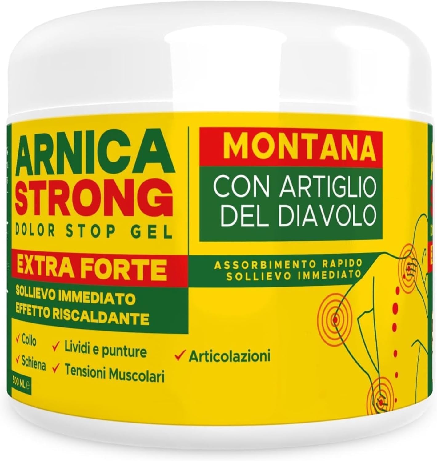 Arnica gel Forte ImmunoSTRONG: crema riscaldante per muscoli e articolazioni, uso umano