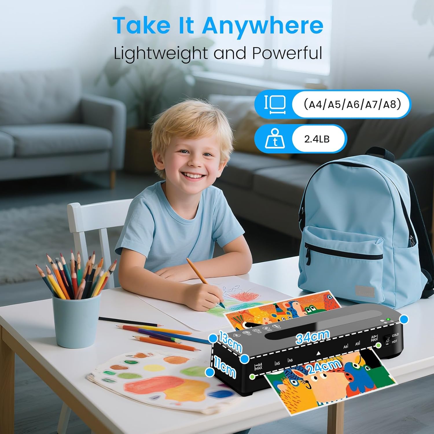 Thumbnail 6 de Laminator Machine: 4-in-1 A4 Hot & Cold Laminator with 20 Sheets, 9-Inch, Plus Cutter