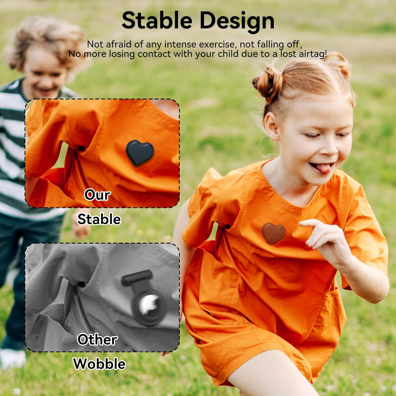 Detalle de DDJ for AirTag Holder for Kids (2 Pack) – Hidden Silicone Case with Invisible Pin