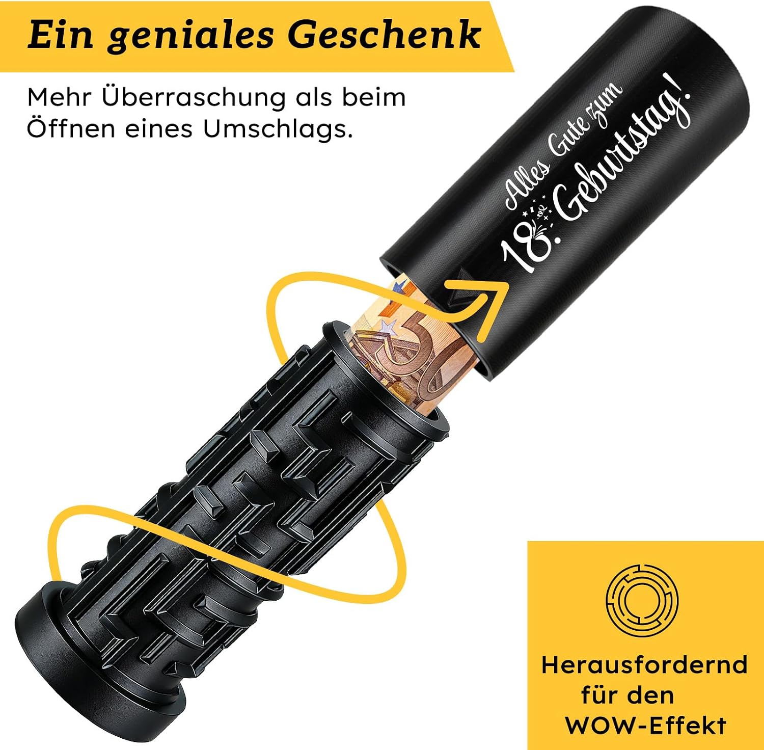 Detalle de Anruzon Upgrade Geldgeschenk 18 Geburtstag – Labyrinthbox in Schwarz
