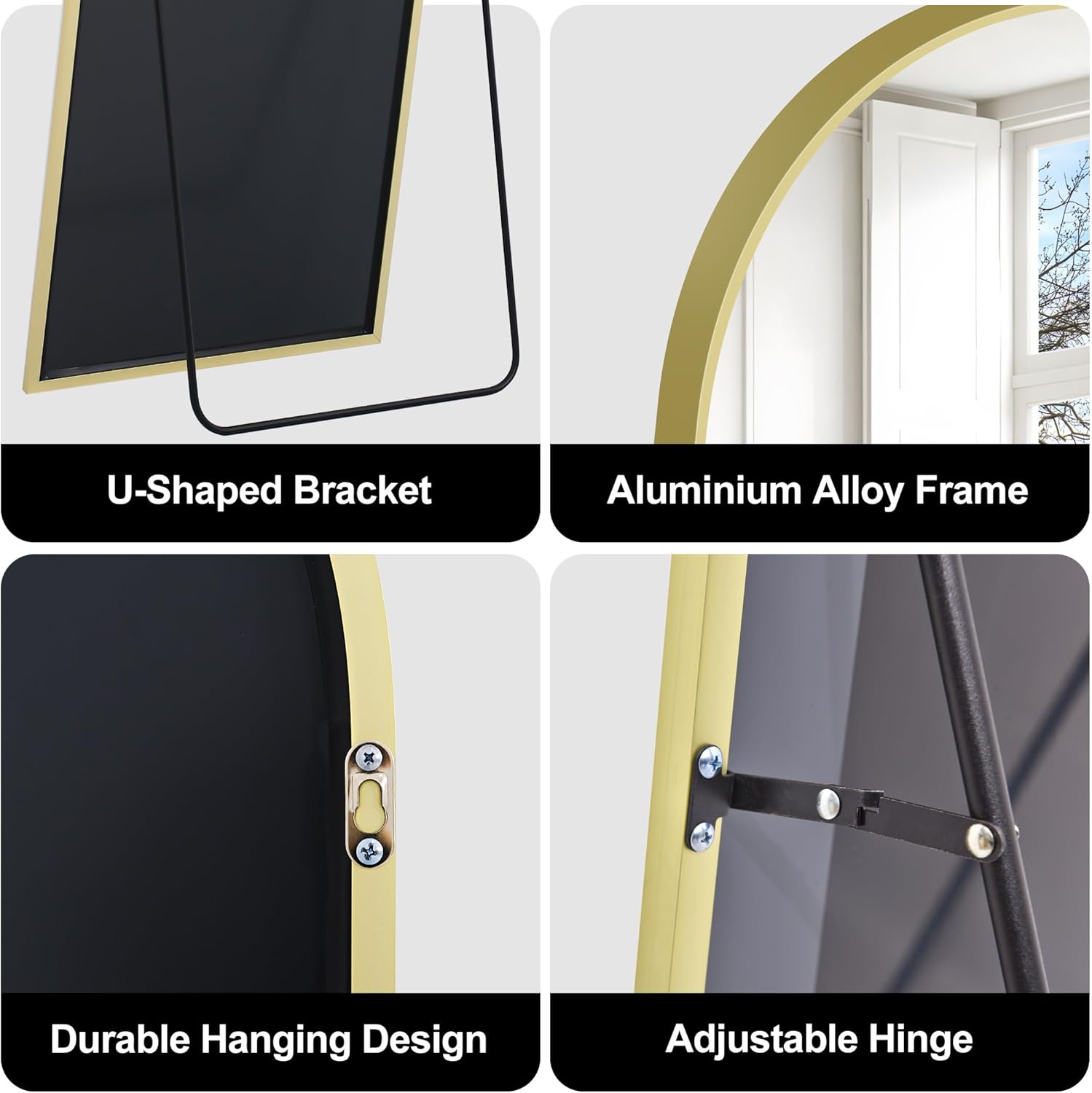 Thumbnail 5 de COFENY Arch Full Length Mirror 150x40 Gold