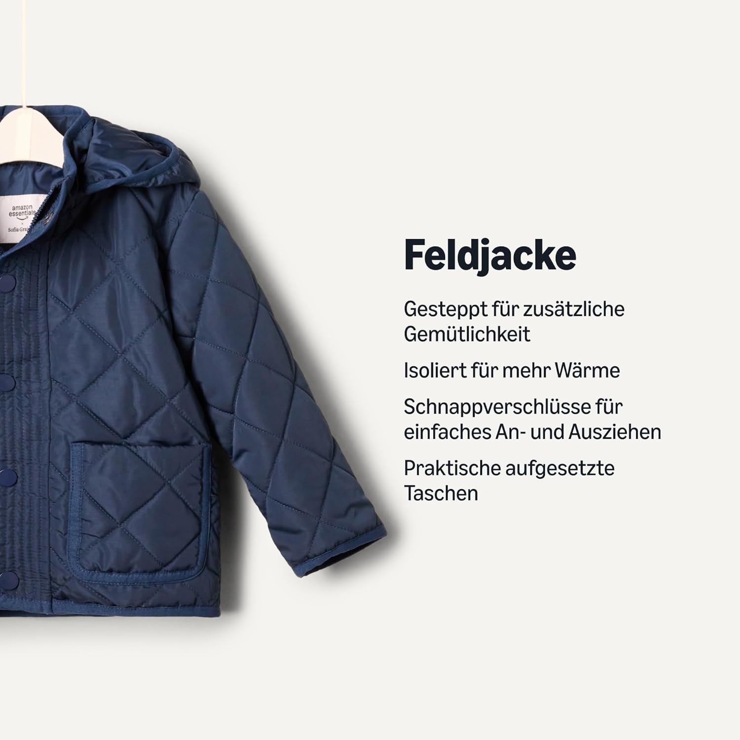 Thumbnail 2 de Amazon Essentials Unisex Stepp-Feldjacke mit Kapuze (mittelschwer) – für Alltag und Übergangswetter