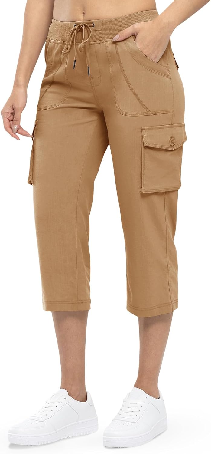 Detalle de TBMPOY Ladies Capri Pants Clearance Cargo Capris, Quick-Dry 6-Pocket Hiking Pants