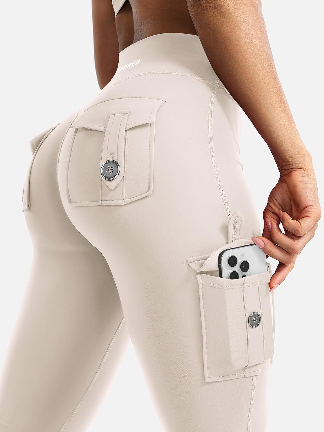 Thumbnail 1 de YEOREO CoreFlex Damen Flare Leggings mit 4 Taschen, Invisible Scrunch & High Waist – blickdicht für Yoga, Gym und Workout