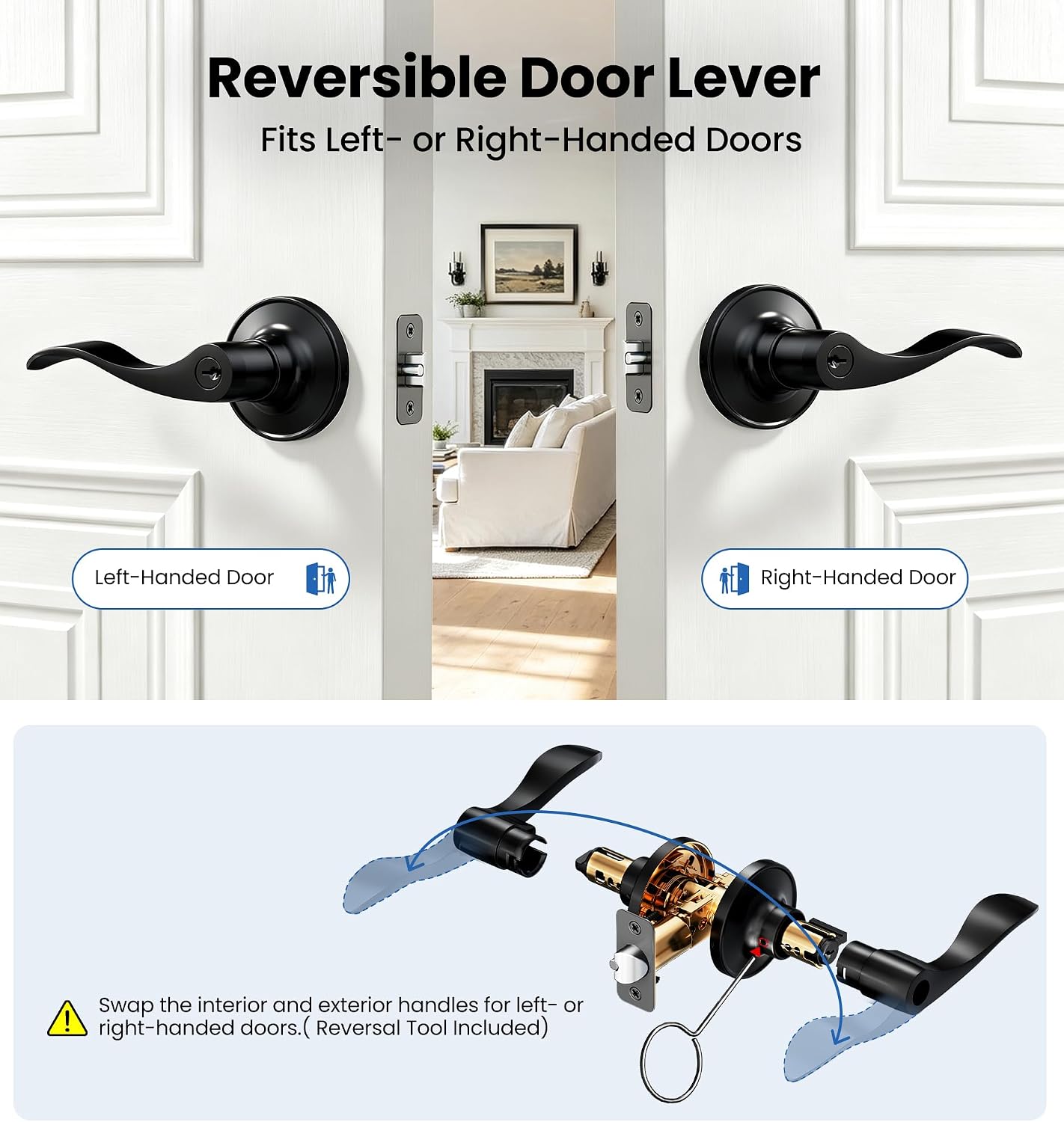 Thumbnail 6 de Veise Keyed Entry Door Lever, Matte Black