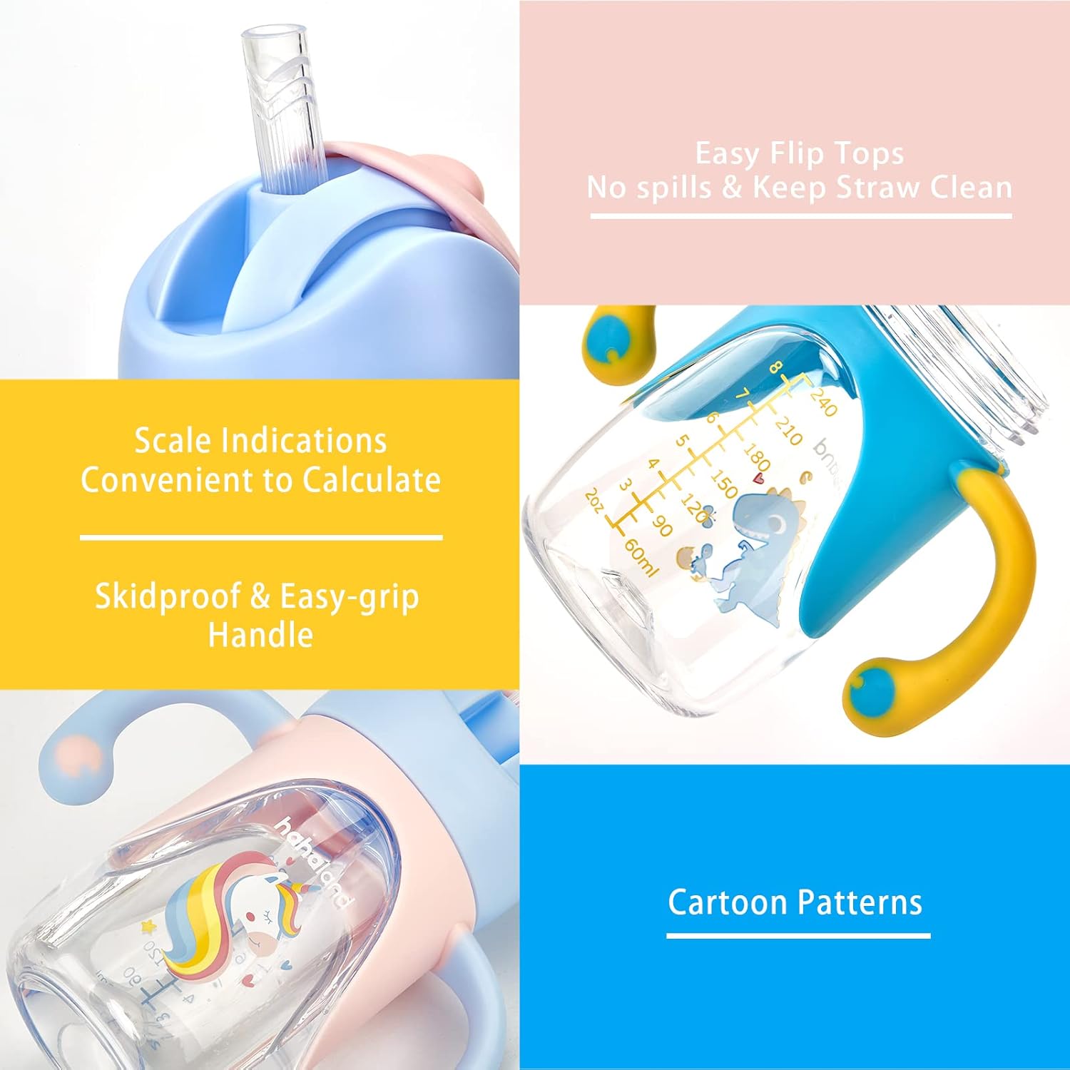 Thumbnail 6 de hahaland tazza 2 in 1 antigoccia per bambini con beccuccio e cannuccia 240 ml (silicone, dinosauro) – 6-12 mesi