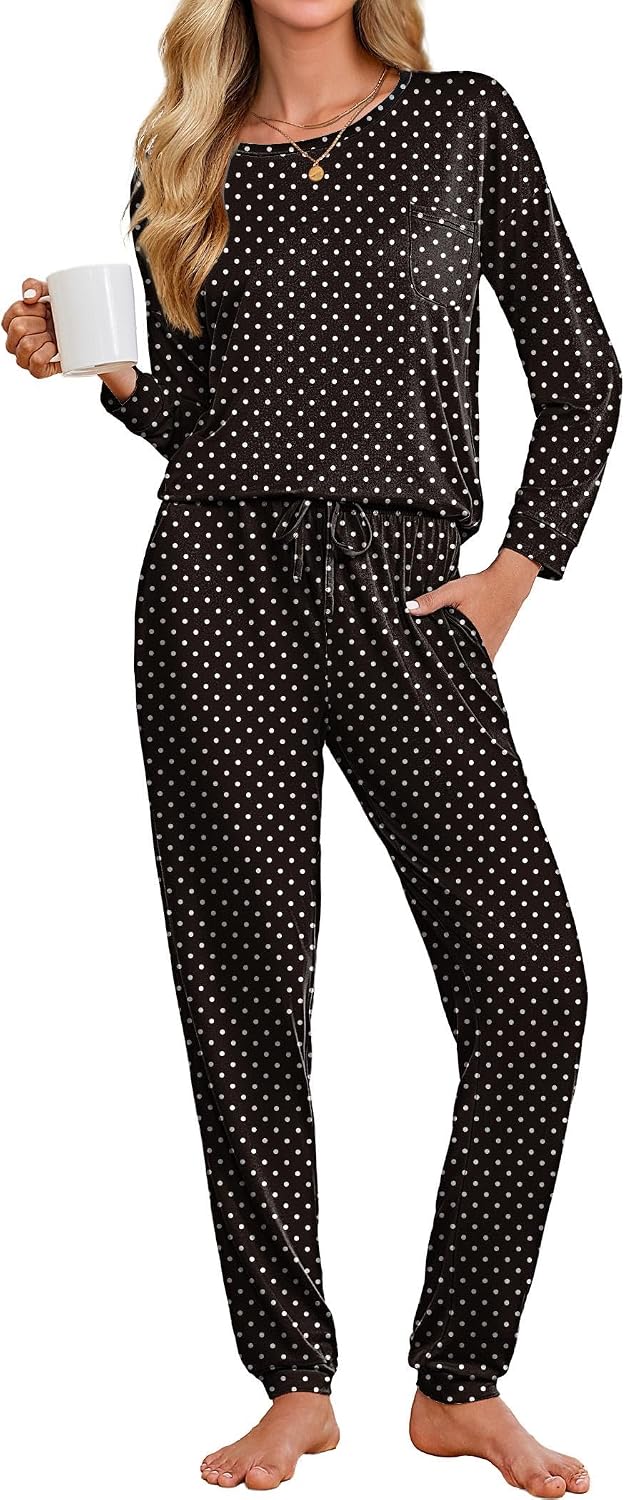 Detalle 2 de Ekouaer Women's Pajama Set, Polyester-Spandex Blend