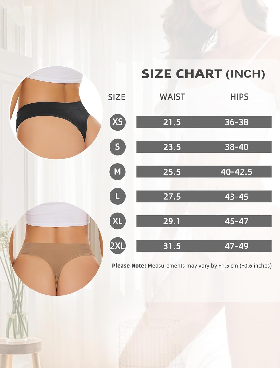 Thumbnail 6 de VOENXE Nahtloser String Tanga Damen, Hohe Taille – 5er Pack, Unsichtbare Seamless Unterwäsche aus Nylon