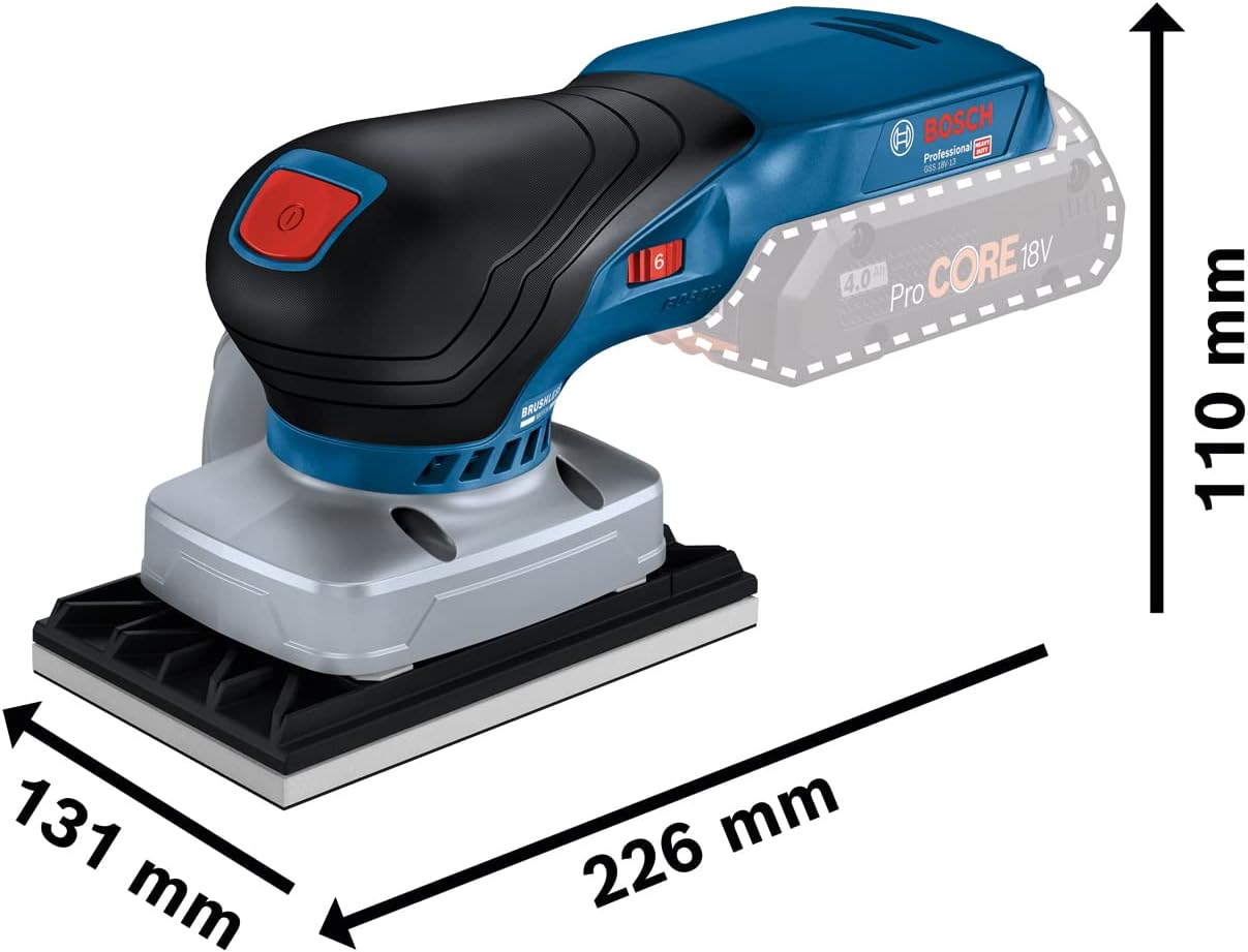 Thumbnail 3 de Bosch Professional 18V System Schwingschleifer GSS 18V-13 (bürstenlos), inkl. Staubbeutel & L-BOXX – ohne Akku/Ladegerät