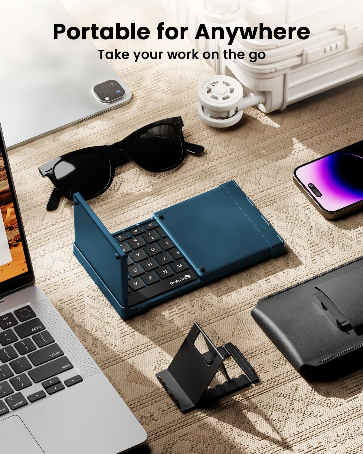 Detalle 2 de ProtoArc XK01 TP Foldable Keyboard with Touchpad, 88 Keys, Bluetooth 5.1