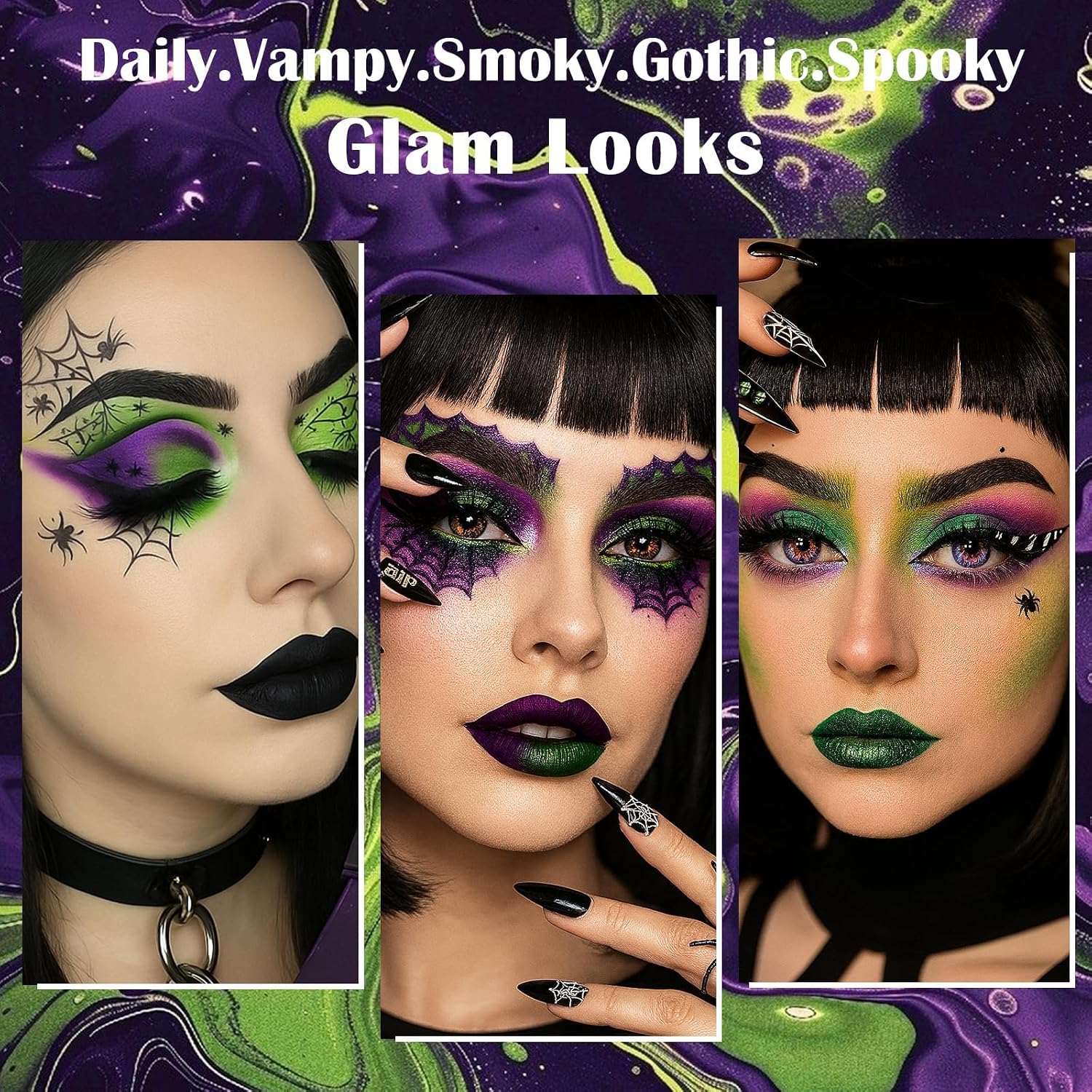 Thumbnail 6 de UCANBE PM005_02 Green Purple Goth Eyeshadow Palette, 18 Colors