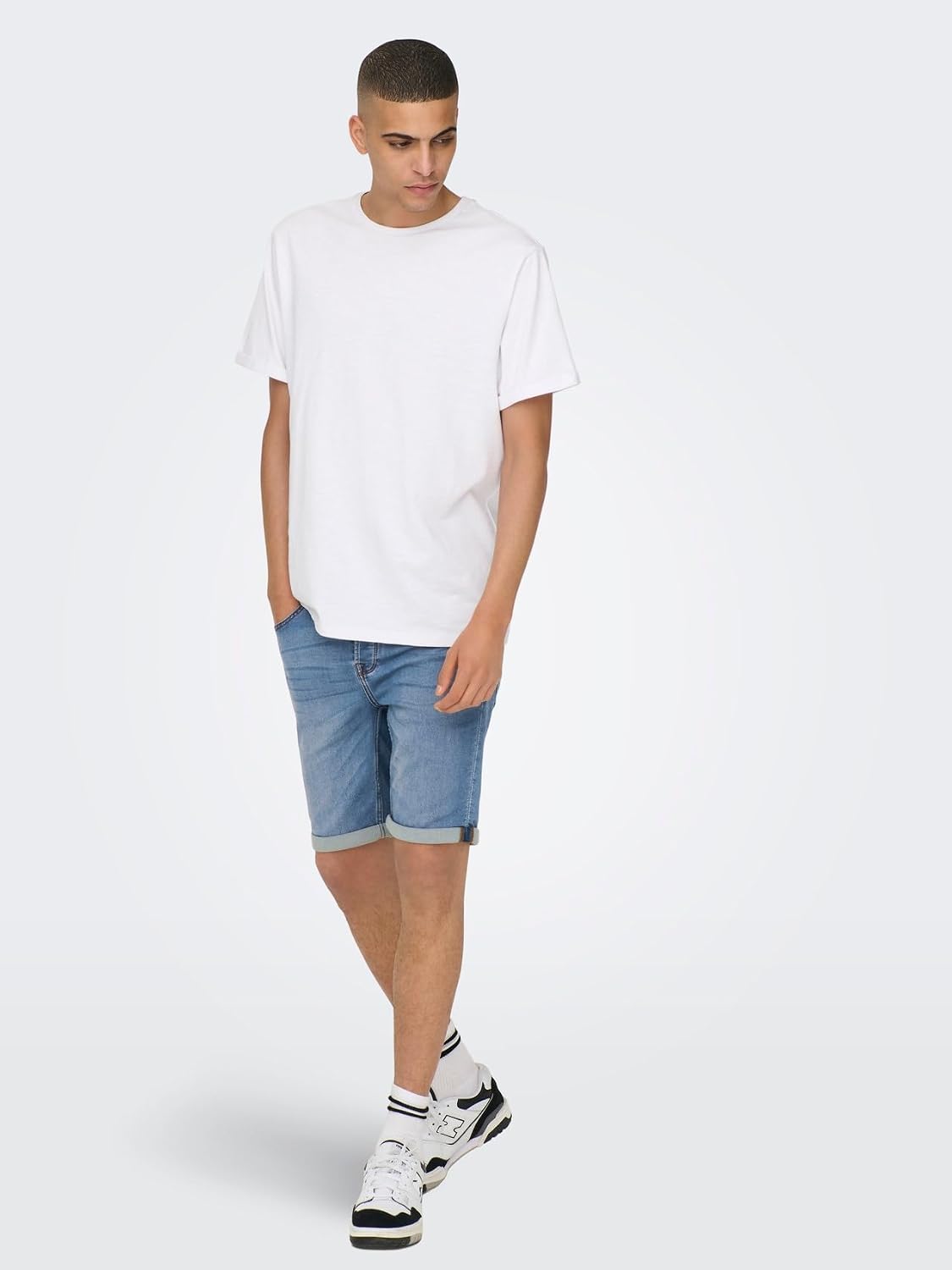 Thumbnail 6 de Only & Sons Short Bleu Ply Life Homme – Short Bleu Slim Fit XXL