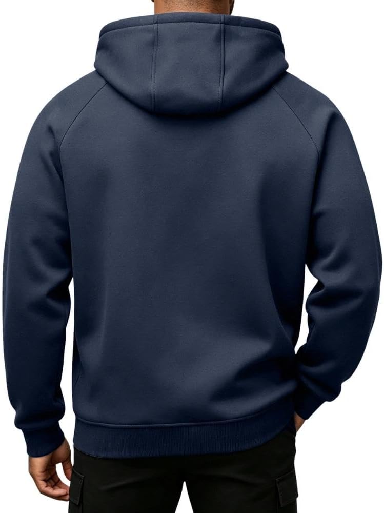 Detalle 2 de Dpeng gevoerde fleecehoodie voor heren met capuchon en kangoeroezak