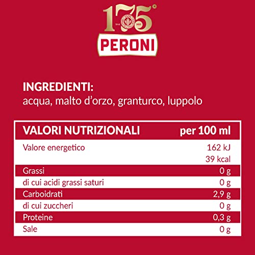 Detalle de Peroni Birra in Cassa da 15 Bottiglie 66 cl – Lager italiana con malto 100% italiano, 4,7% vol