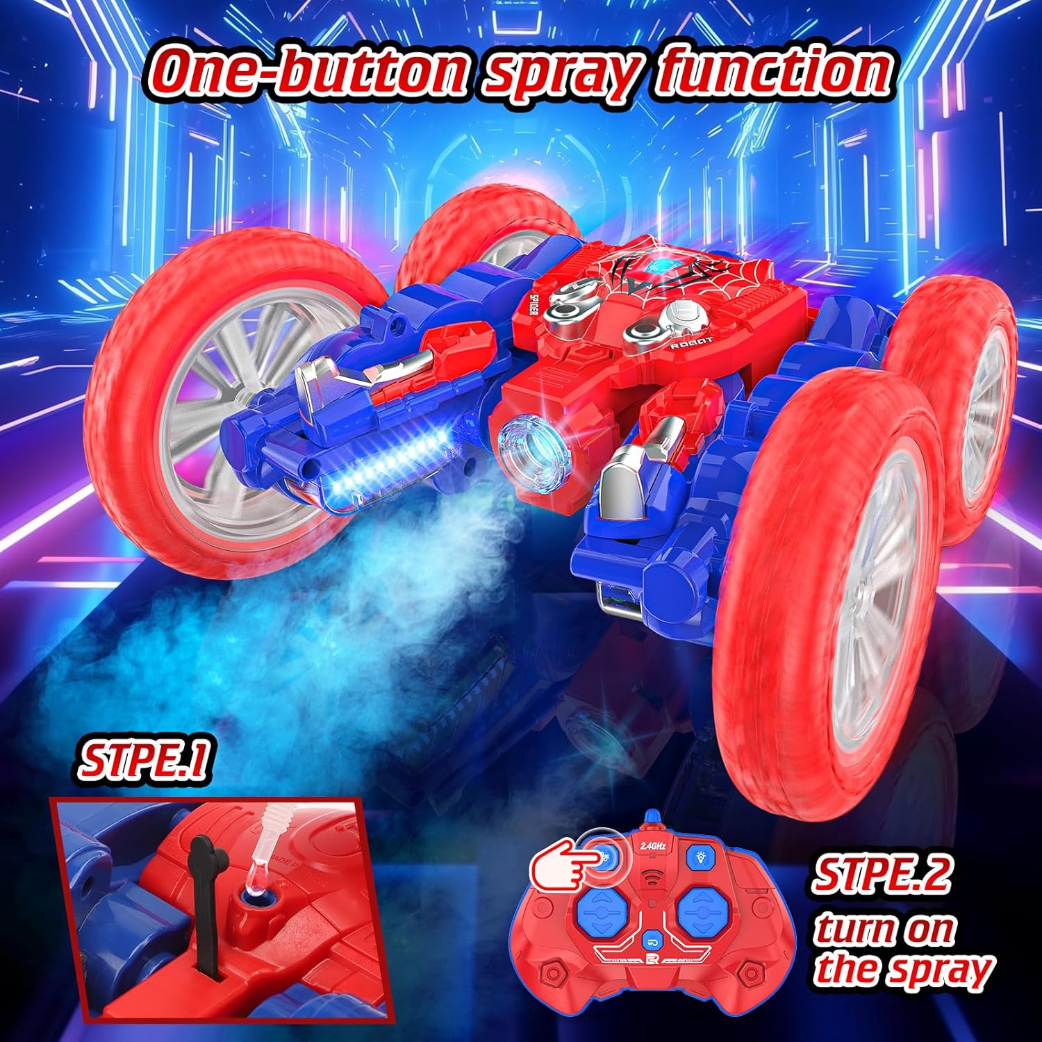 Detalle 2 de Mieryd Coche Spider 360° RC para niños 3–12