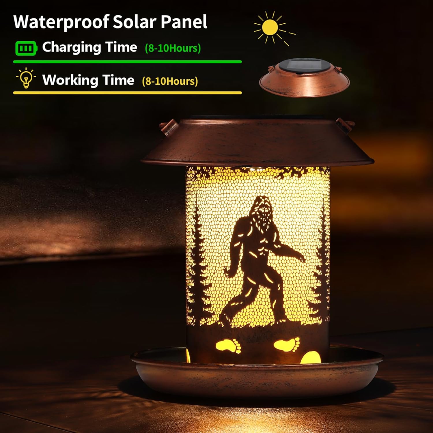 Detalle de Sasquatch Solar Hanging Lantern 1 for Garden 🏮