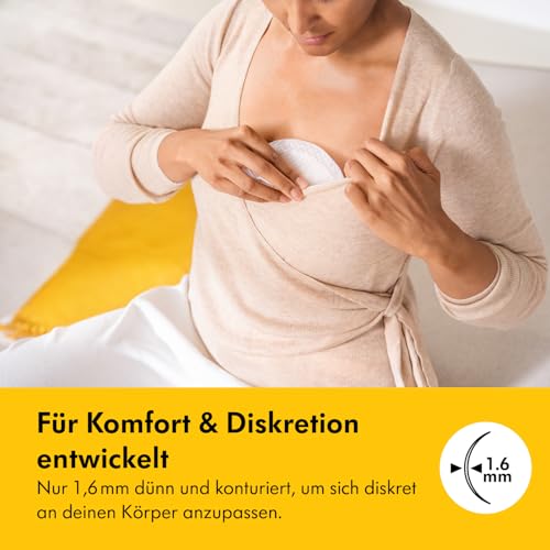 Detalle de Medela Ultra-atmungsaktive Stilleinlagen – Hochgradig saugfähig, diskreter Tragekomfort, 120er Pack