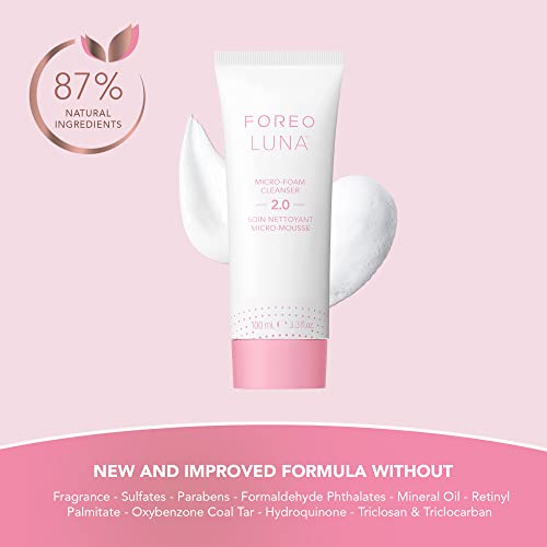 Detalle de FOREO LUNA Micro-Foam Cleanser 2.0 — Gel Nettoyant Visage végan et doux, 100 ml