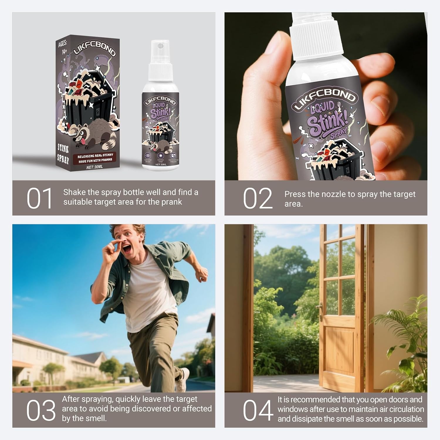 Detalle de LIKFCBOND Stink Spray, 30ml Extra Strong Prank Spray