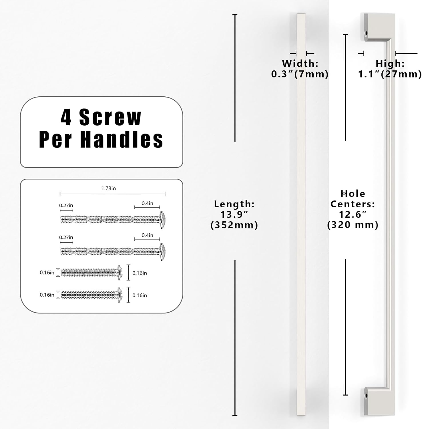 Detalle de Talentedeco Brushed Satin Nickel Cabinet Pulls, 12.6-Inch Centre Spacing, 6-Pack