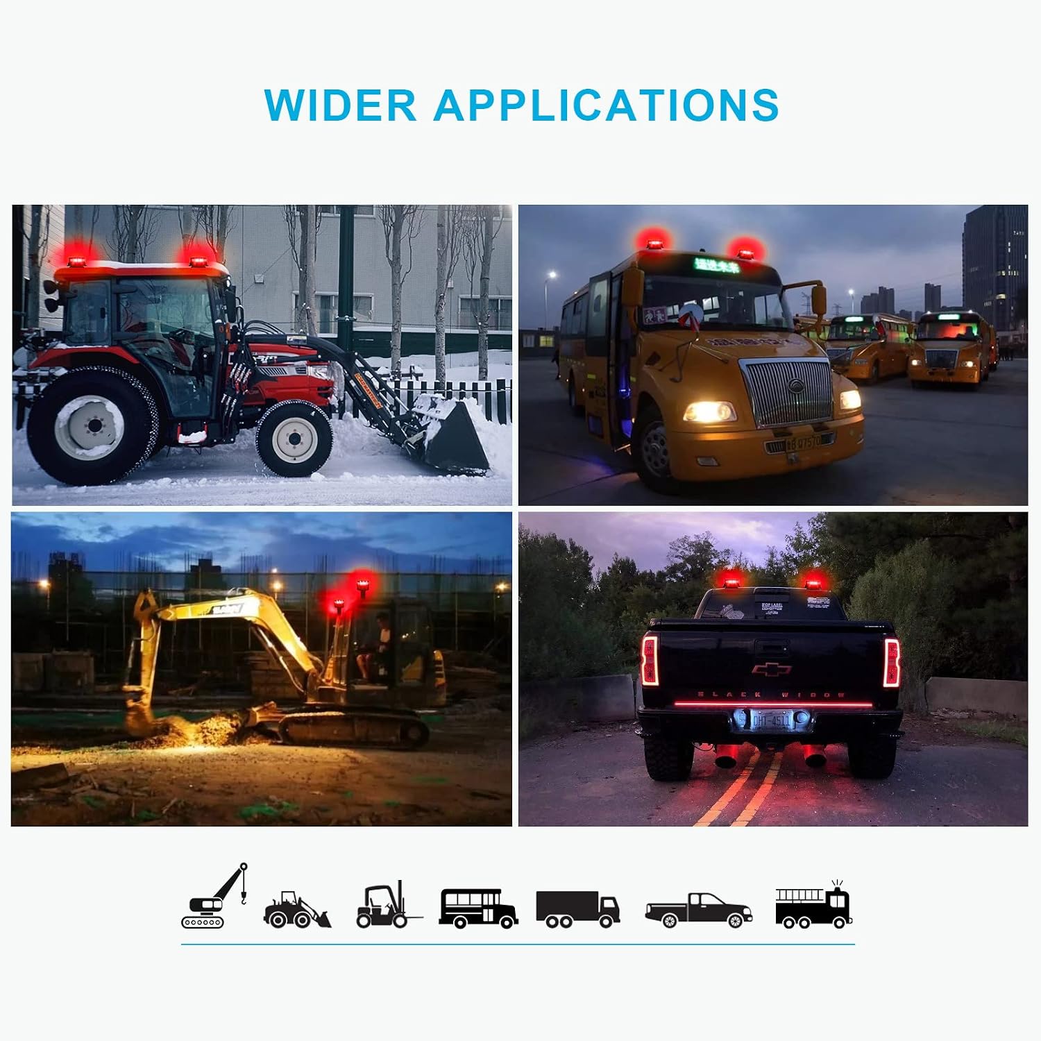 Thumbnail 6 de Agrieyes Amber Beacon Light 4.2Inch – 360° Flashing Safety Light with Screw Mount