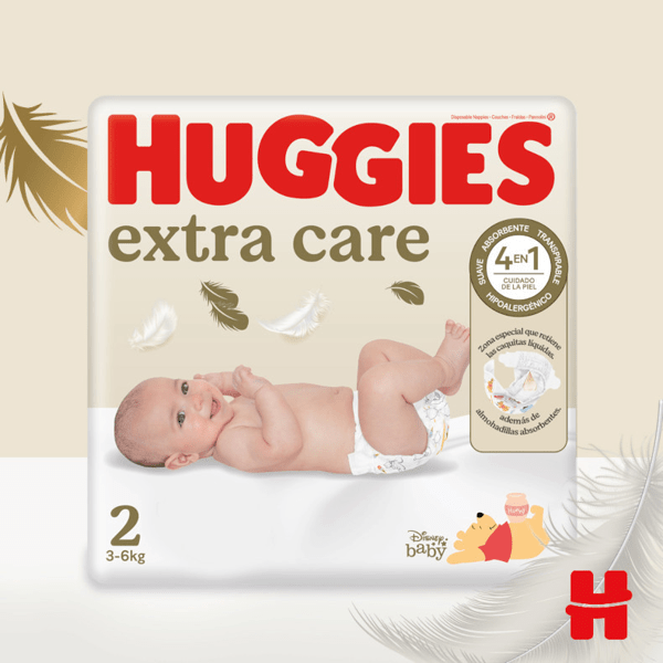 Detalle 2 de Huggies Extra Care Pañales Disney Talla 2 (160 Uds) 👶