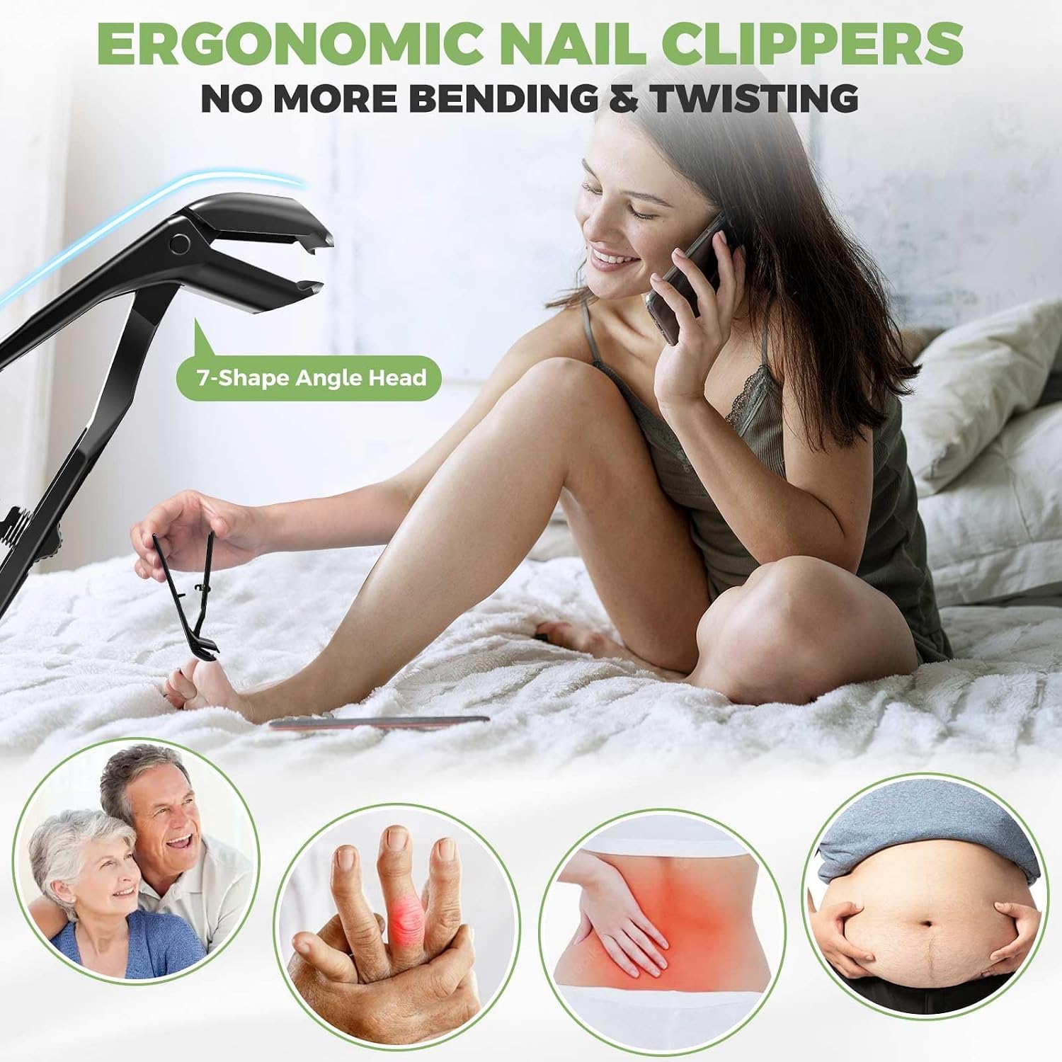 Thumbnail 1 de Toenail Clippers for Seniors Thick Toenails with Angled Head – 6-in-1 Heavy Duty Set