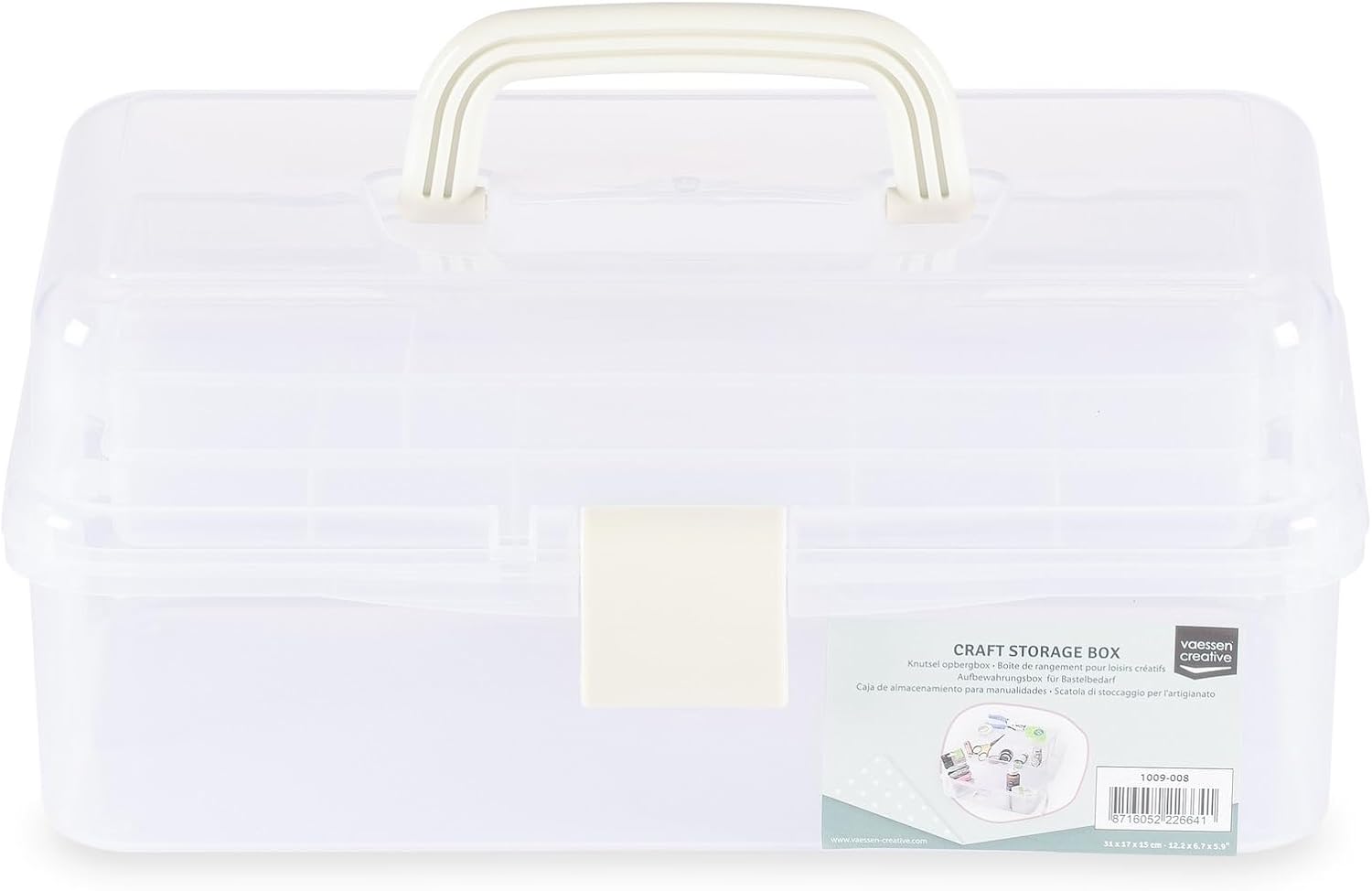 Detalle de Vaessen Creative Boîte de Rangement – Plateau avec 10 Compartiments, plastique transparent