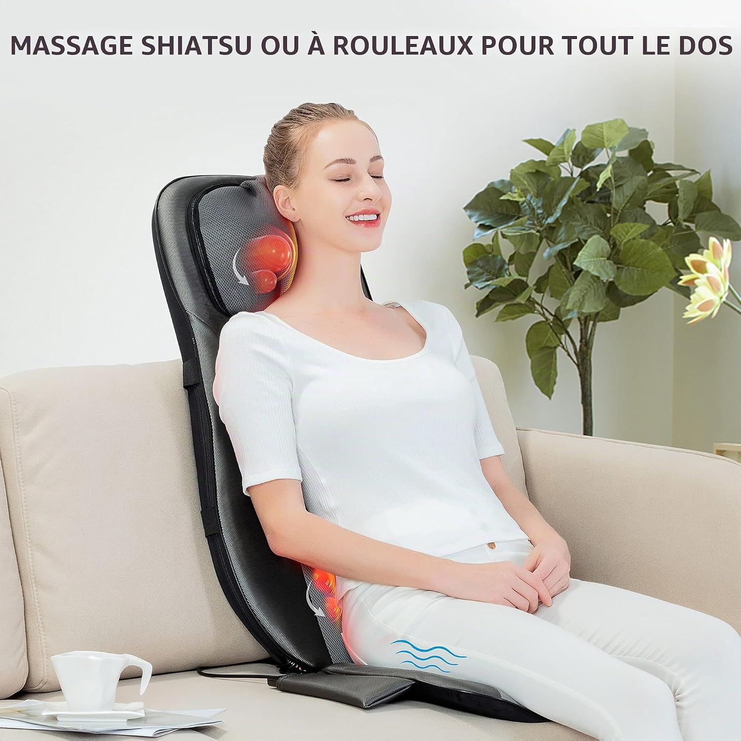 Thumbnail 5 de Snailax Fauteuil Massant Shiatsu Coussin de Massage Dos avec Chaleur – Massage du cou et du dos, confort bureau et maison